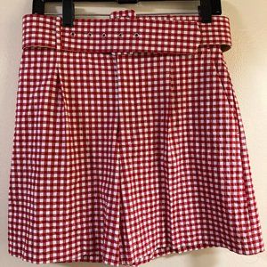 Zara perfect red-check shorts